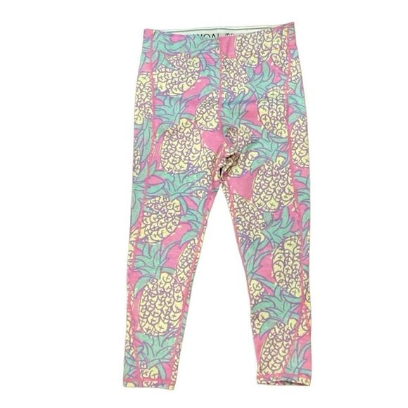 Ivory Ella Pineapple Print Cropped Leggings Pink Yoga Running Size Small - Picture 7 of 9
